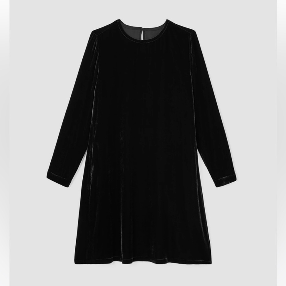 NWT EILEEN FISHER Velvet Crew Neck Dress - Picture 5 of 8